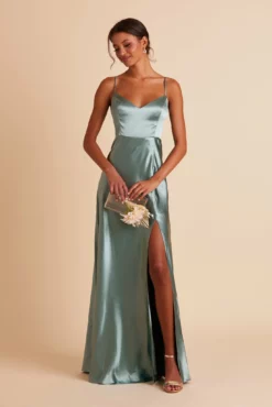 Jay Shiny Satin Dress - Sea Glass -US Skirt Sales 2024 BIRDY GREY JAY BRIDESMAID DRESS SEA GLASS 02 8ed5efea 9a93 435d ad97 c4890979aa46