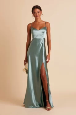 Jay Shiny Satin Dress - Sea Glass -US Skirt Sales 2024 BIRDY GREY JAY BRIDESMAID DRESS SEA GLASS 03 74e867b5 981b 4d67 9ddf 3402a93161c5