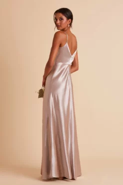 Jay Shiny Satin Dress - Taupe -US Skirt Sales 2024 BIRDY GREY JAY BRIDESMAID DRESS TAUPE 07