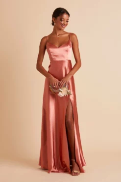 Jay Shiny Satin Dress - Terracotta 14 Jay Shiny Satin Dress - Terracotta -US Skirt Sales 2024 BIRDY GREY JAY BRIDESMAID DRESS TERRACOTTA 01