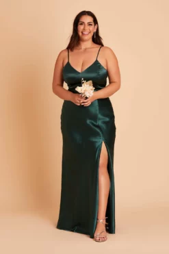 Jay Shiny Satin Dress - Emerald -US Skirt Sales 2024 BIRDY GREY JAY PLUS SIZE BRIDESMAID DRESS EMERALD 02 d23bca0f 83d5 4460 ab15 d40ff25e2dad