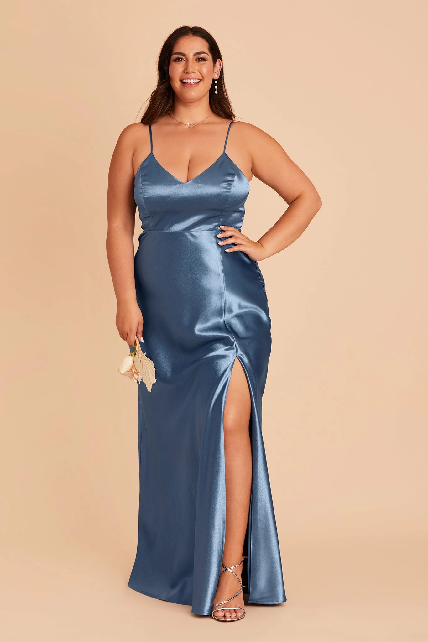 Jay Shiny Satin Dress - Twilight - Image 10