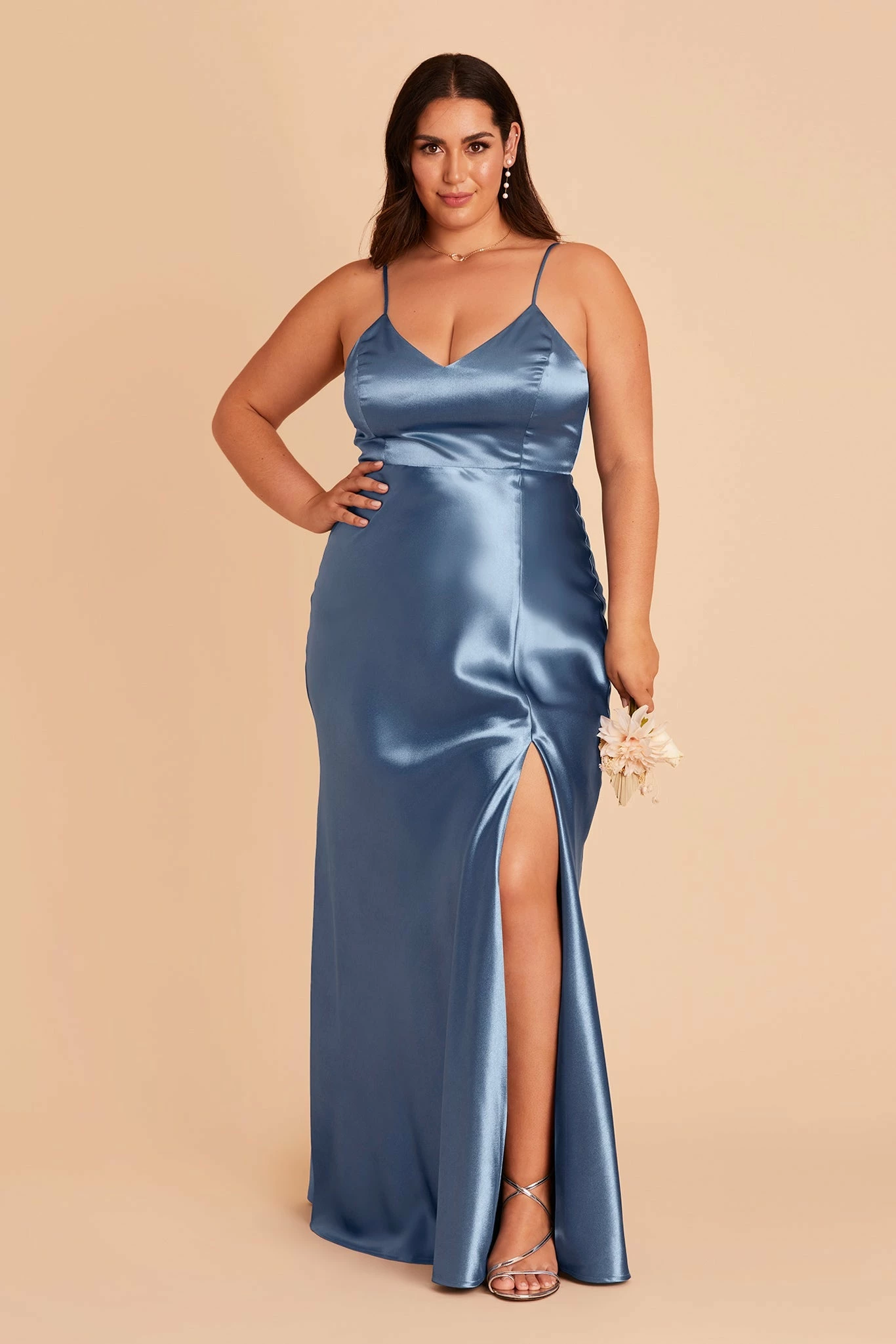 Jay Shiny Satin Dress - Twilight - Image 2