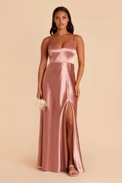 Jay Shiny Satin Dress - Desert Rose 14 Jay Shiny Satin Dress - Desert Rose -US Skirt Sales 2024 BIRDY GREY JAY SATIN BRIDESMAID DRESS DESERT ROSE 01