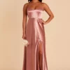 Jay Shiny Satin Dress - Desert Rose