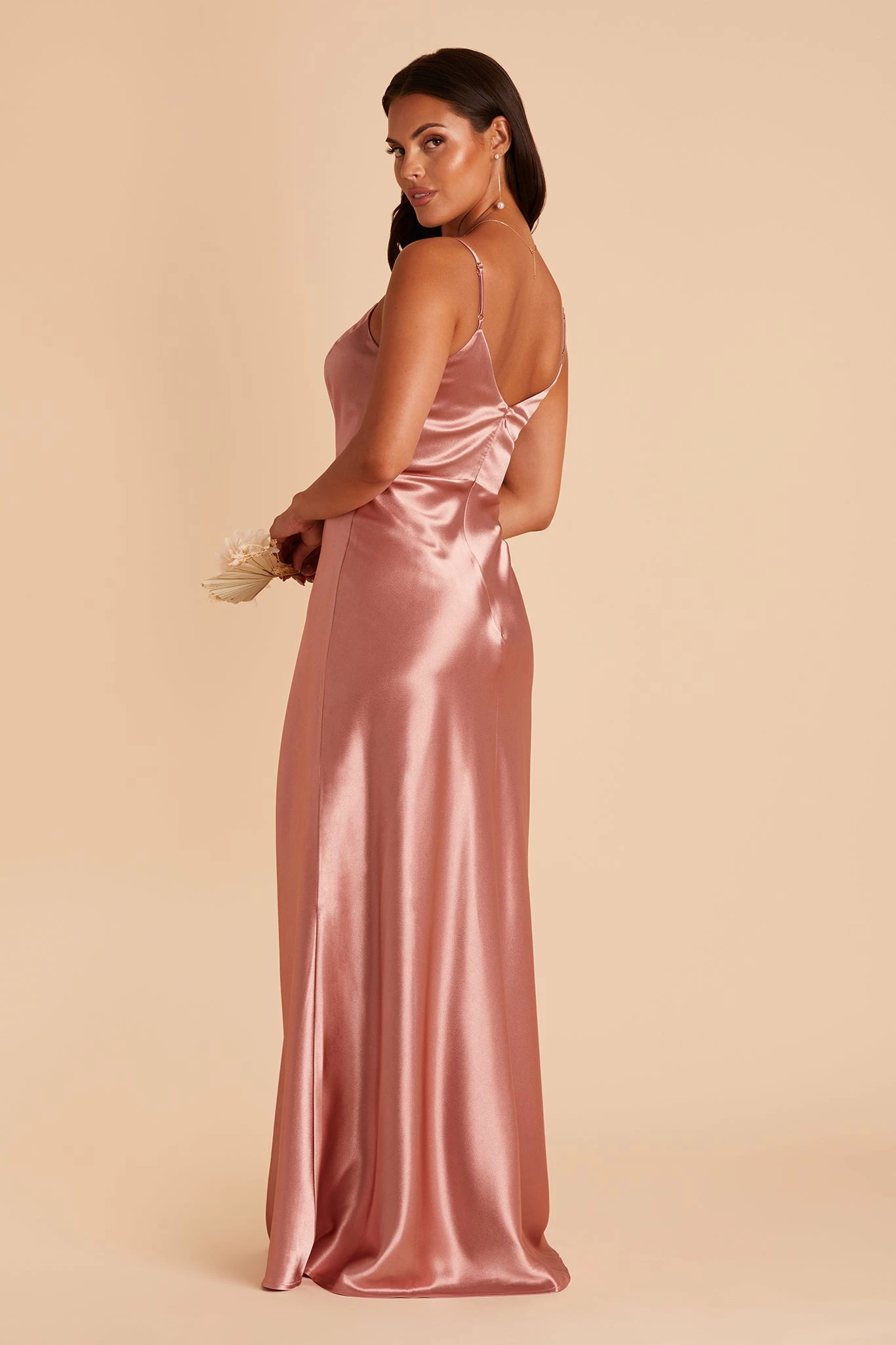 Jay Shiny Satin Dress - Desert Rose 9 Jay Shiny Satin Dress - Desert Rose - Image 9