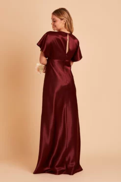 Jesse Shiny Satin Dress - Cabernet -US Skirt Sales 2024 BIRDY GREY JESSE BRIDESMAID DRESS CABERNET 04
