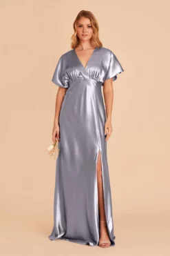 Jesse Shiny Satin Dress - Dusty Blue 16 Jesse Shiny Satin Dress - Dusty Blue -US Skirt Sales 2024 BIRDY GREY JESSE BRIDESMAID DRESS DUSTY BLUE 01
