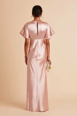 Jesse Shiny Satin Dress - Rose Gold -US Skirt Sales 2024 BIRDY GREY JESSE BRIDESMAID DRESS ROSE GOLD 05