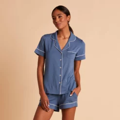 Jonny Pajama Set - Twilight -US Skirt Sales 2024 BIRDY GREY JONNY PIPED PJ SET TWILIGHT 03