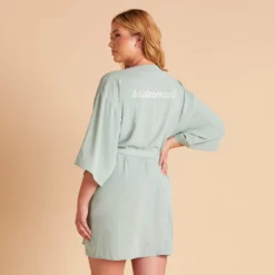 Karen Robe - Sage -US Skirt Sales 2024 BIRDY GREY KAREN BRIDESMAID KIMONO ROBE SAGE 07 PERSONALIZATION 02