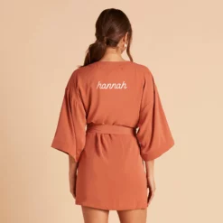Karen Robe - Terracotta 12 Karen Robe - Terracotta -US Skirt Sales 2024 BIRDY GREY KAREN BRIDESMAID KIMONO ROBE TERRACOTTA 07 PERSONALIZATION 01