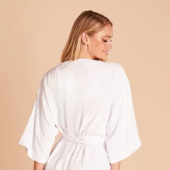 Karen Robe - White -US Skirt Sales 2024 BIRDY GREY KAREN BRIDESMAID KIMONO ROBE TMS LIVE PREVIEW WHITE 03