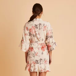 Kenny Floral Ruffle Robe - Cream Floral -US Skirt Sales 2024 BIRDY GREY KENNY FLORAL RUFFLE ROBE CREAM 04