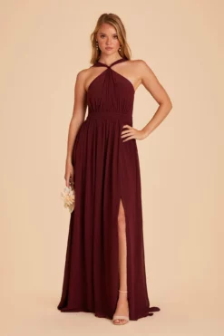 Kiko Chiffon Dress - Cabernet