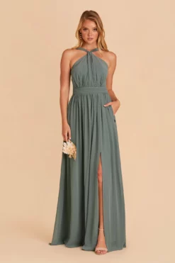Kiko Chiffon Dress - Sea Glass