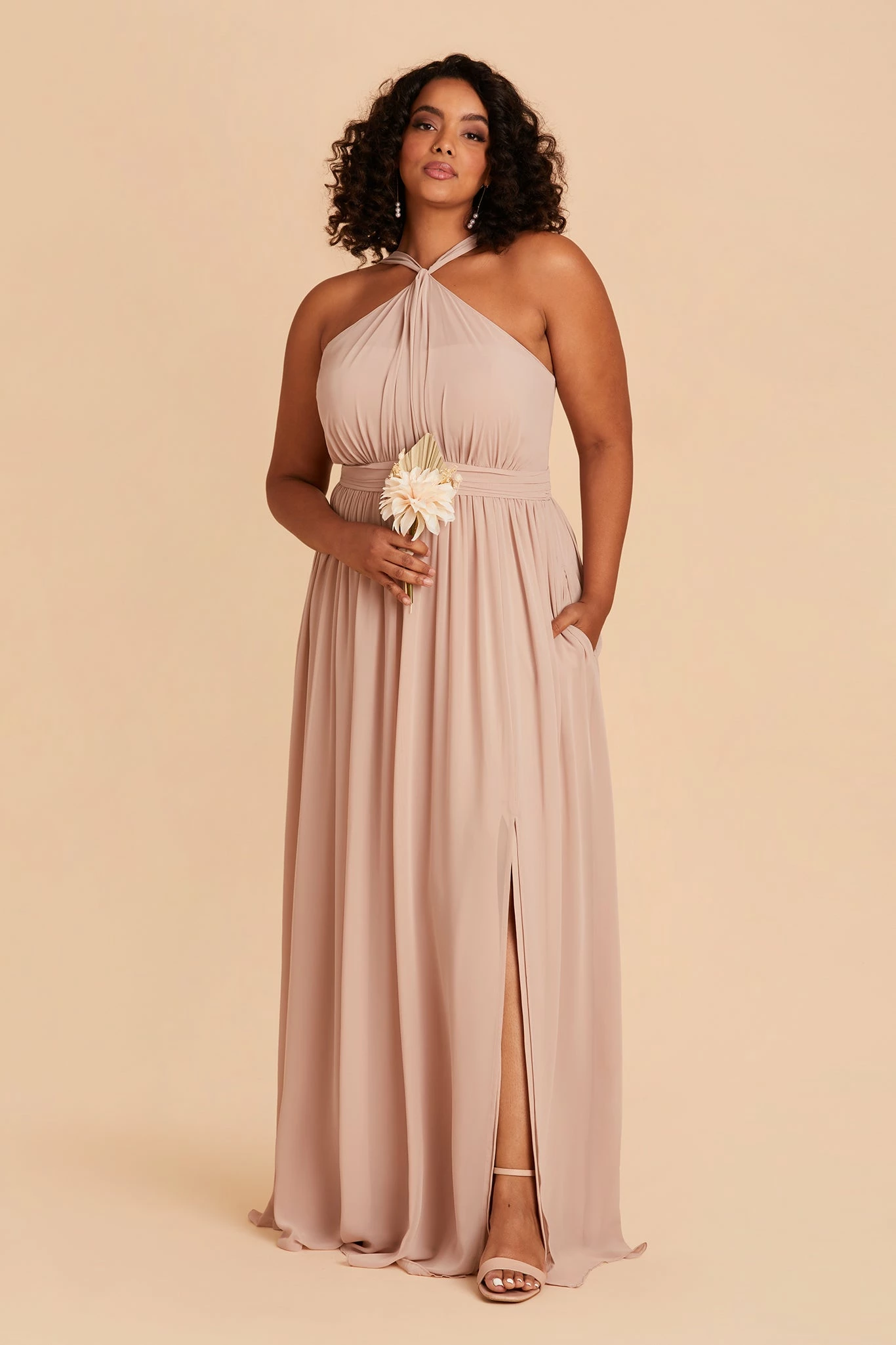 Kiko Chiffon Dress - Taupe 6 Kiko Chiffon Dress - Taupe - Image 6