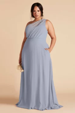 Kira Dress - Dusty Blue -US Skirt Sales 2024 BIRDY GREY KIRA BRIDESMAID DRESS CURVE DUSTY BLUE 02