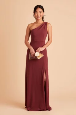 Kira Crepe Dress - Rosewood -US Skirt Sales 2024 BIRDY GREY KIRA BRIDESMAID DRESS ROSEWOOD 01