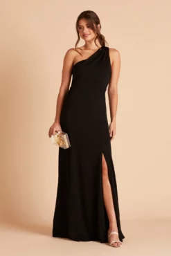 Kira Crepe Dress - Black 22 Kira Crepe Dress - Black -US Skirt Sales 2024 BIRDY GREY KIRA CREPE BRIDESMAID DRESS BLACK 05