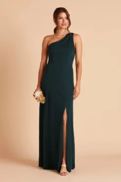 Kira Crepe Dress - Emerald -US Skirt Sales 2024 BIRDY GREY KIRA CREPE BRIDESMAID DRESS EMERALD 02