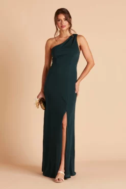 Kira Crepe Dress - Emerald -US Skirt Sales 2024 BIRDY GREY KIRA CREPE BRIDESMAID DRESS EMERALD 04