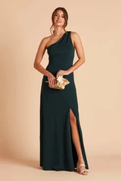Kira Crepe Dress - Emerald -US Skirt Sales 2024 BIRDY GREY KIRA CREPE BRIDESMAID DRESS EMERALD 06
