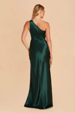 Kira Shiny Satin Dress - Emerald -US Skirt Sales 2024 BIRDY GREY KIRA SATIN BRIDESMAID DRESS EMERALD 06
