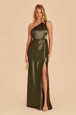 Kira Shiny Satin Dress - Olive 15 Kira Shiny Satin Dress - Olive -US Skirt Sales 2024 BIRDY GREY KIRA SATIN BRIDESMAID DRESS OLIVE 01