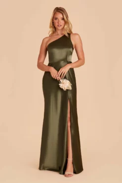 Kira Shiny Satin Dress - Olive 17 Kira Shiny Satin Dress - Olive -US Skirt Sales 2024 BIRDY GREY KIRA SATIN BRIDESMAID DRESS OLIVE 02