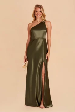 Kira Shiny Satin Dress - Olive 16 Kira Shiny Satin Dress - Olive -US Skirt Sales 2024 BIRDY GREY KIRA SATIN BRIDESMAID DRESS OLIVE 06