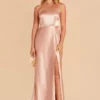 Kira Shiny Satin Dress - Rose Gold