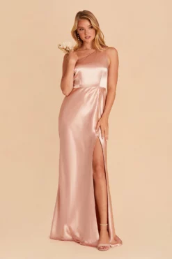 Kira Shiny Satin Dress - Rose Gold -US Skirt Sales 2024 BIRDY GREY KIRA SATIN BRIDESMAID DRESS ROSEGOLD 03