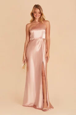 Kira Shiny Satin Dress - Rose Gold -US Skirt Sales 2024 BIRDY GREY KIRA SATIN BRIDESMAID DRESS ROSEGOLD 04