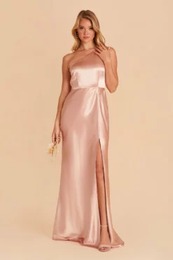 Kira Shiny Satin Dress - Rose Gold -US Skirt Sales 2024 BIRDY GREY KIRA SATIN BRIDESMAID DRESS ROSEGOLD 05