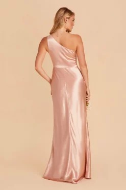 Kira Shiny Satin Dress - Rose Gold -US Skirt Sales 2024 BIRDY GREY KIRA SATIN BRIDESMAID DRESS ROSEGOLD 07