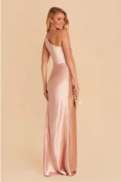 Kira Shiny Satin Dress - Rose Gold -US Skirt Sales 2024 BIRDY GREY KIRA SATIN BRIDESMAID DRESS ROSEGOLD 08