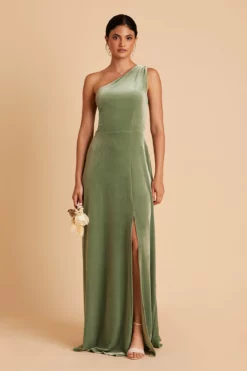Kira Velvet Dress - Dark Sage 18 Kira Velvet Dress - Dark Sage -US Skirt Sales 2024 BIRDY GREY KIRA VELVET BRIDESMAID DRESS DARK SAGE 01