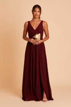 Laurie Empire Dress - Cabernet -US Skirt Sales 2024 BIRDY GREY LAURIE MATERNITY BRIDESMAID DRESS CABERNET 05