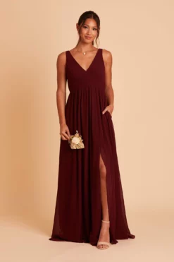 Laurie Empire Dress - Cabernet