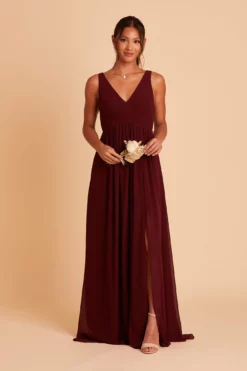 Laurie Empire Dress - Cabernet -US Skirt Sales 2024 BIRDY GREY LAURIE MATERNITY BRIDESMAID DRESS CABERNET 07