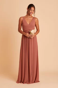 Laurie Empire Dress - Desert Rose -US Skirt Sales 2024 BIRDY GREY LAURIE MATERNITY BRIDESMAID DRESS DESERT ROSE 01