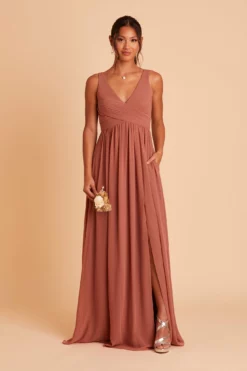 Laurie Empire Dress - Desert Rose -US Skirt Sales 2024 BIRDY GREY LAURIE MATERNITY BRIDESMAID DRESS DESERT ROSE 03