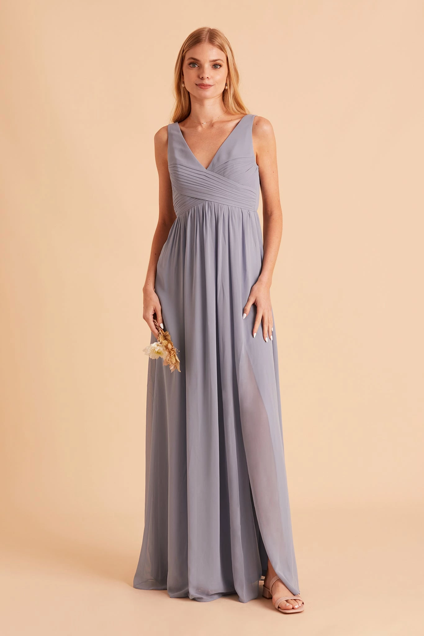 Laurie Empire Dress - Dusty Blue 4 Laurie Empire Dress - Dusty Blue - Image 4