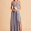 Laurie Empire Dress - Dusty Blue