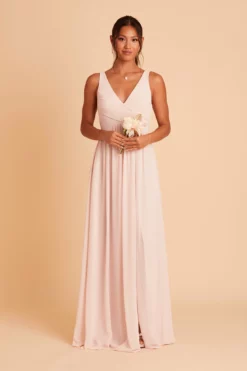 Laurie Empire Dress - Pale Blush -US Skirt Sales 2024 BIRDY GREY LAURIE MATERNITY BRIDESMAID DRESS PALE BLUSH 01