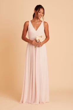 Laurie Empire Dress - Pale Blush -US Skirt Sales 2024 BIRDY GREY LAURIE MATERNITY BRIDESMAID DRESS PALE BLUSH 02