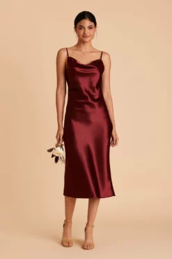 Lisa Shiny Satin Midi Dress - Cabernet -US Skirt Sales 2024 BIRDY GREY LISA BRIDESMAID DRESS CABERNET 05 91ec1551 d27f 491e 9855 4dc320eebd8c