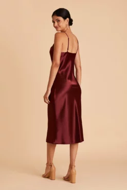 Lisa Shiny Satin Midi Dress - Cabernet -US Skirt Sales 2024 BIRDY GREY LISA BRIDESMAID DRESS CABERNET 07 c1c40695 8ef3 4720 bc4d 7765012442de