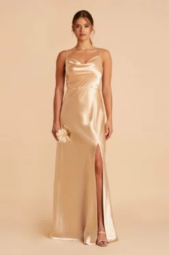 Lisa Long Shiny Satin Dress - Gold -US Skirt Sales 2024 BIRDY GREY LISA BRIDESMAID DRESS GOLD 01 dcc573aa 155a 43e9 b026 f7a26785aed2